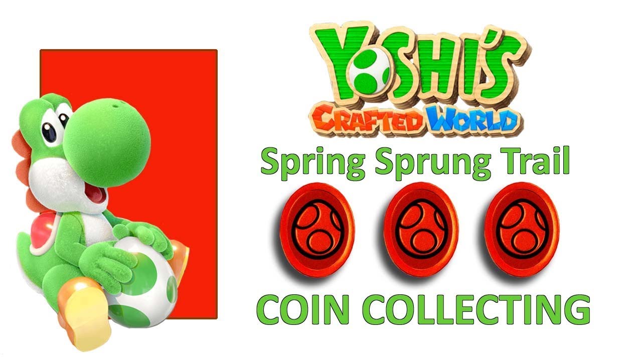 Yoshi's Crafted World 20 Red Coins in Spring Sprung Trail