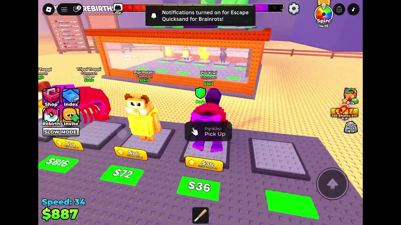 Trying to escape Quicksand for brainrots