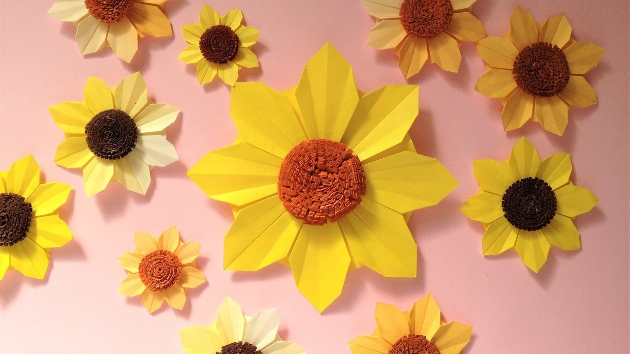折り紙 ひまわりの花 折り方 Origami Sunflower tutorial（niceno1）