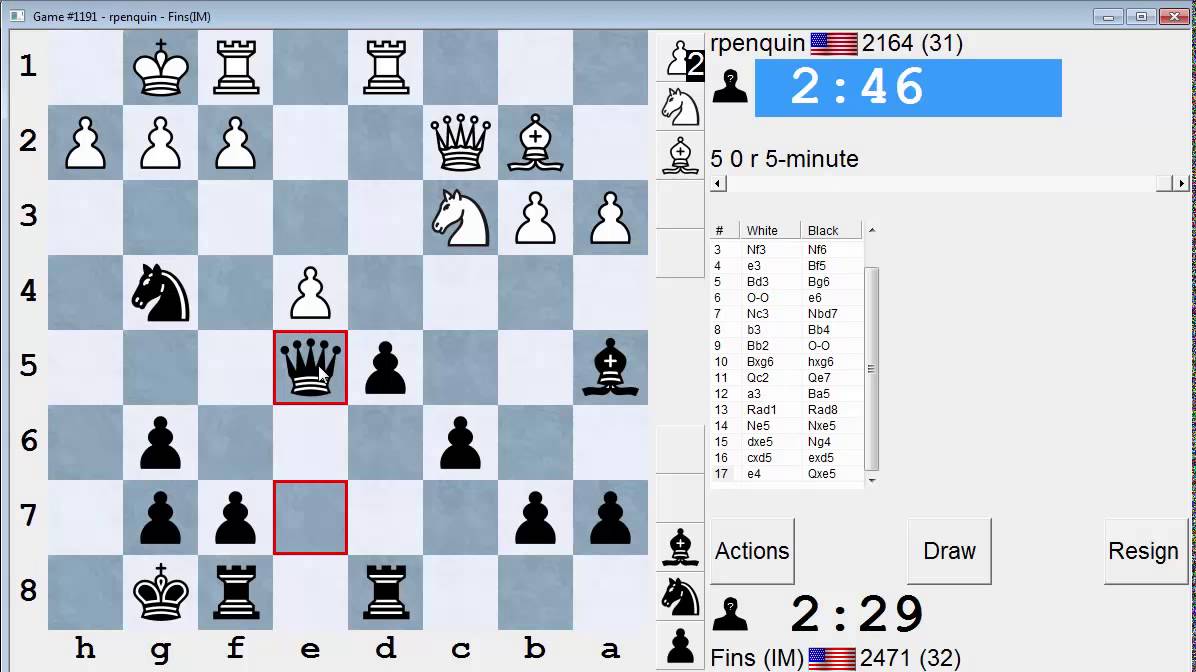 Blitz Chess #2: rpenquin vs. IM Bartholomew (Slav Defense)