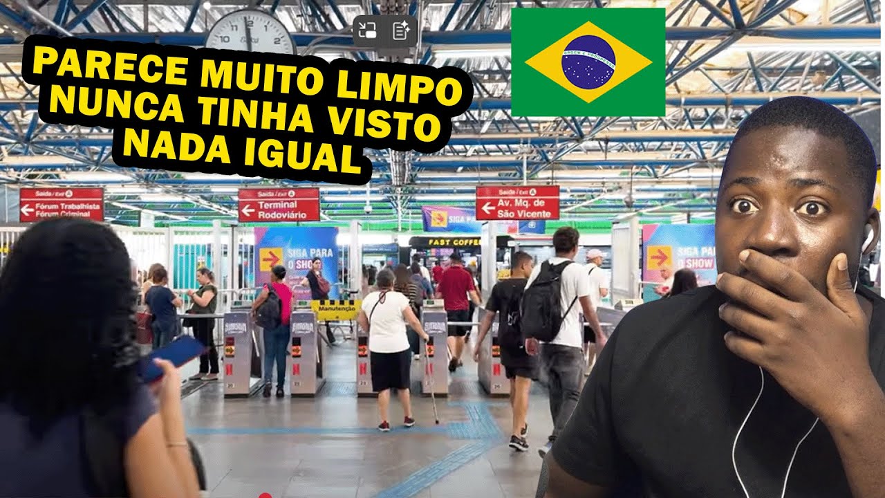 GRINGO SE IMPRESSIONA COM O TRANSPORTE PUBLICO DO BRASIL É TÃO LIMPO E RÁPIDO