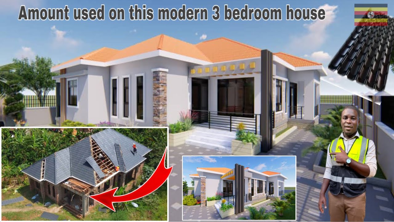 Amount used to roof this modern 3 bedroom house in Matuga Uganda 
