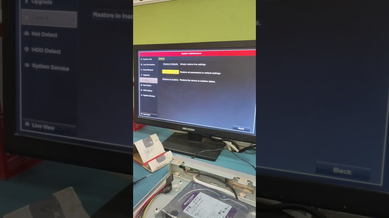 How to reset  32channel NVR