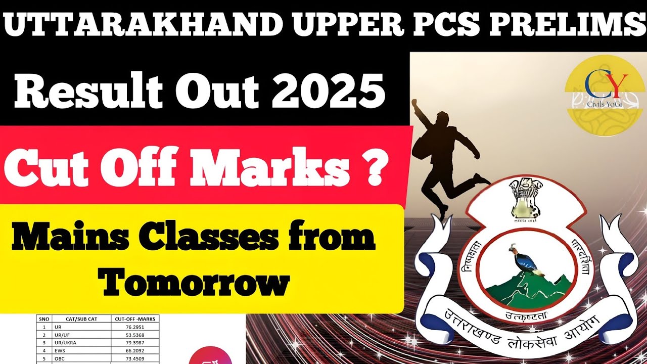 Uttarakhand Upper PCS Prelims 2025 Result out | Cut Off Marks |Classes for Mains by Pankaj bohra