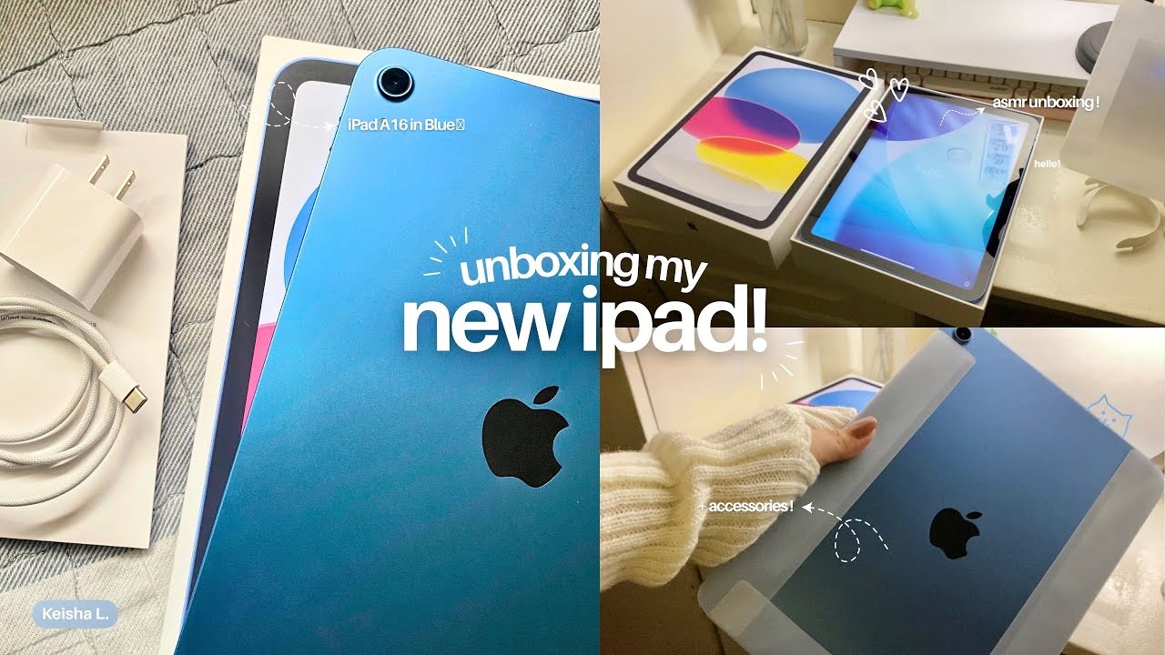 (ASMR) iPad 11th Gen A16  (Blue) Unboxing + Accessories ✨ satisfying peel sounds
