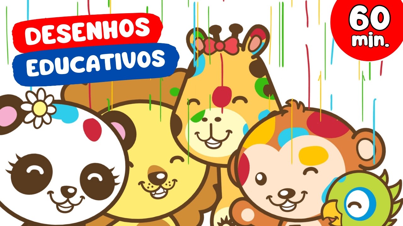 👉 Desenhos infantis Educativos (com clipes musicais) - Animazoo Kids 🦁 🐼🐵🦒🦜
