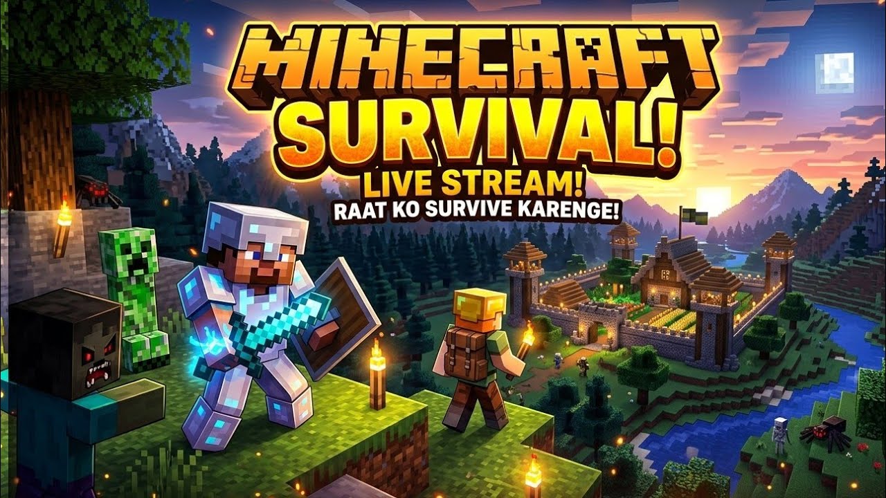 Minecraft Survival Hindi: Aaj khojenge Diamond aur Banayenge Ghar! 💎🏠