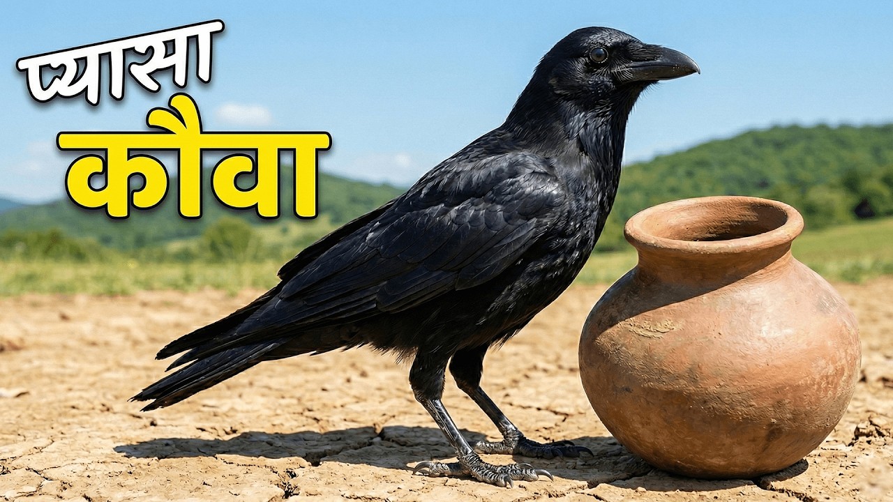 प्यासा कौवा – The Thirsty Crow 🐦 | Hindi Moral Story for Kids | Panchatantra Story | hindi stories