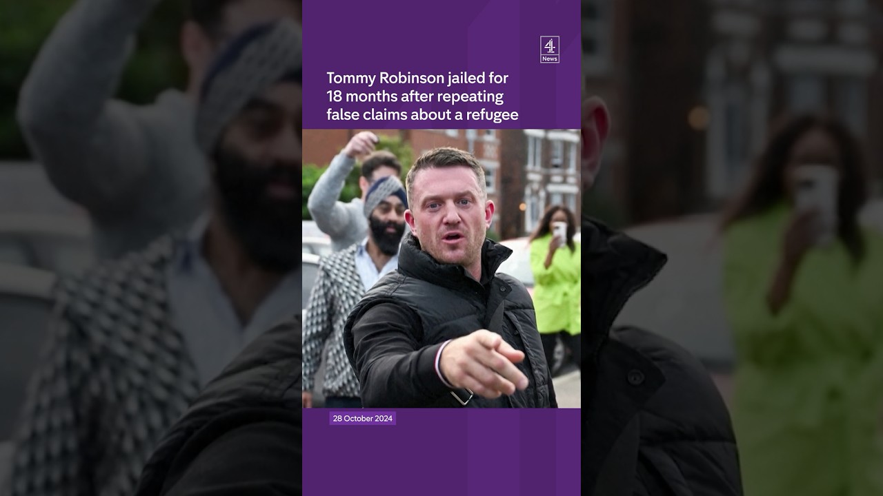 Tommy Robinson jailed for 18 months