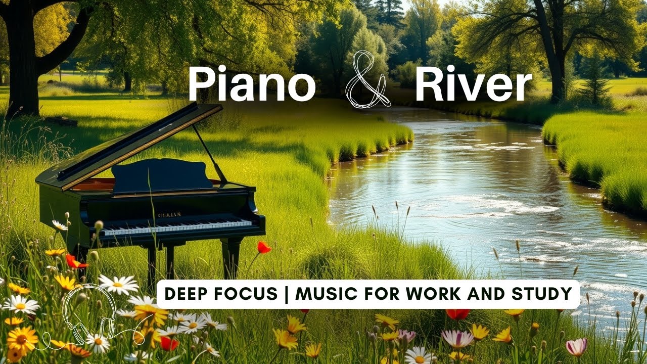 Piano & River🌊 Deep Focus Music for Studying, Working & Calm Productivity