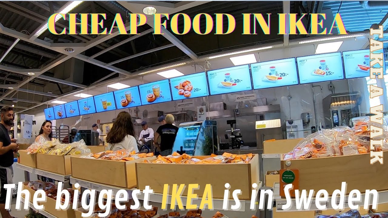 IKEA food market in the biggest IKEA in the World. Buy Swedish food get a hotdog in bistro  cheap