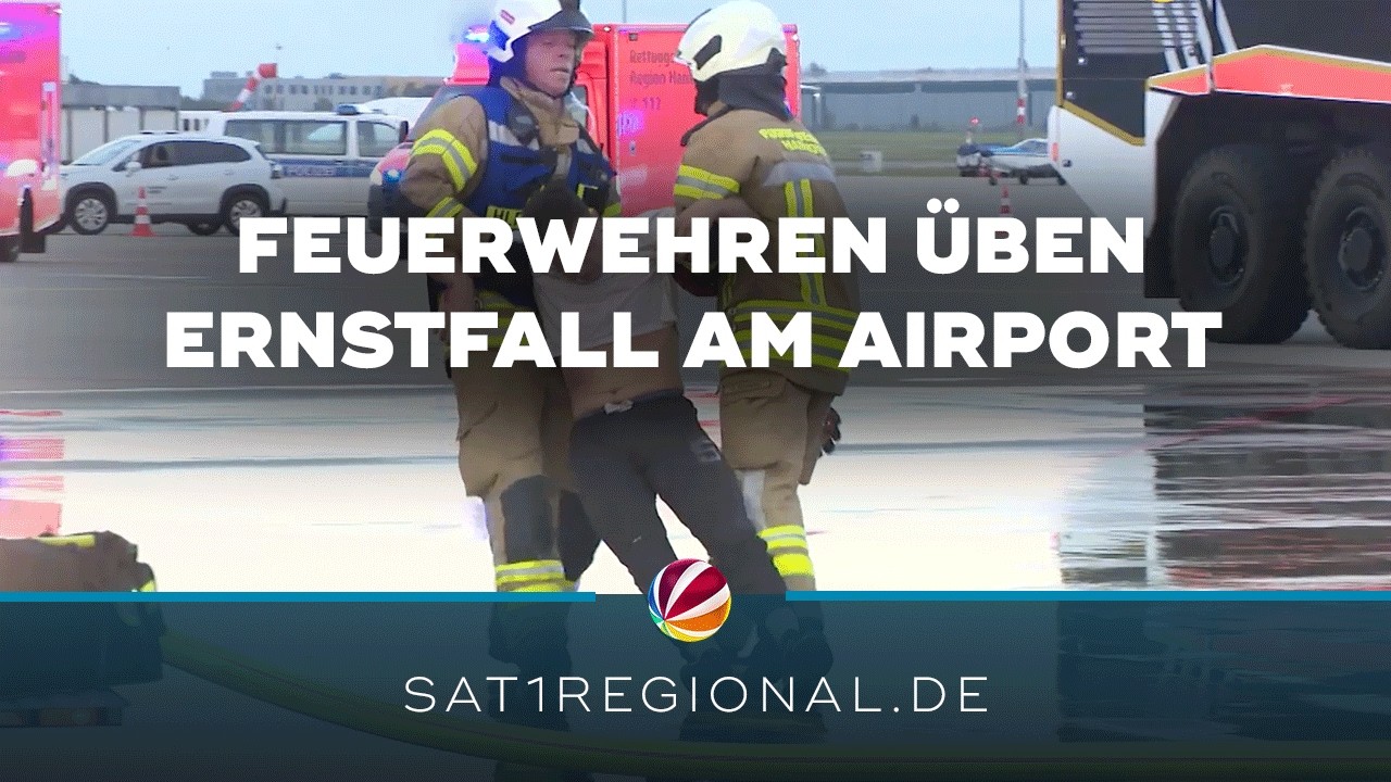 Hannover Airport: Feuerwehren &uuml;ben Ernstfall