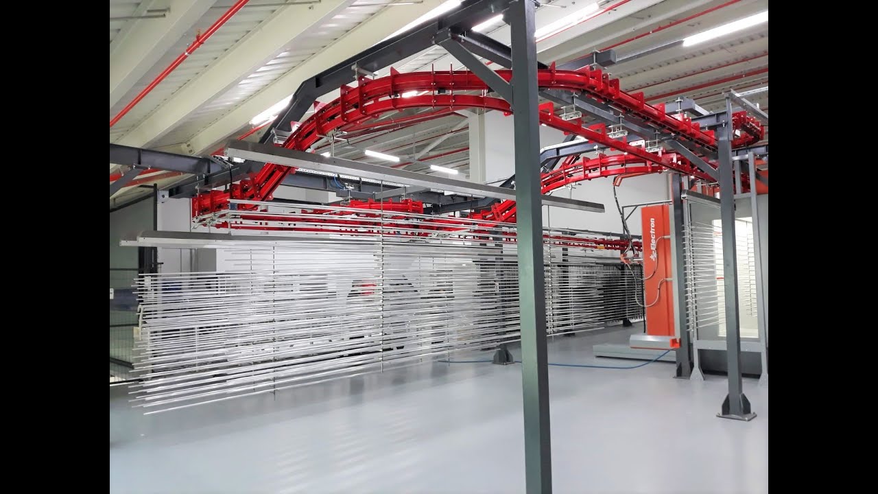 This is how 7 years old Electron Power and Free Powder Coating Line works.