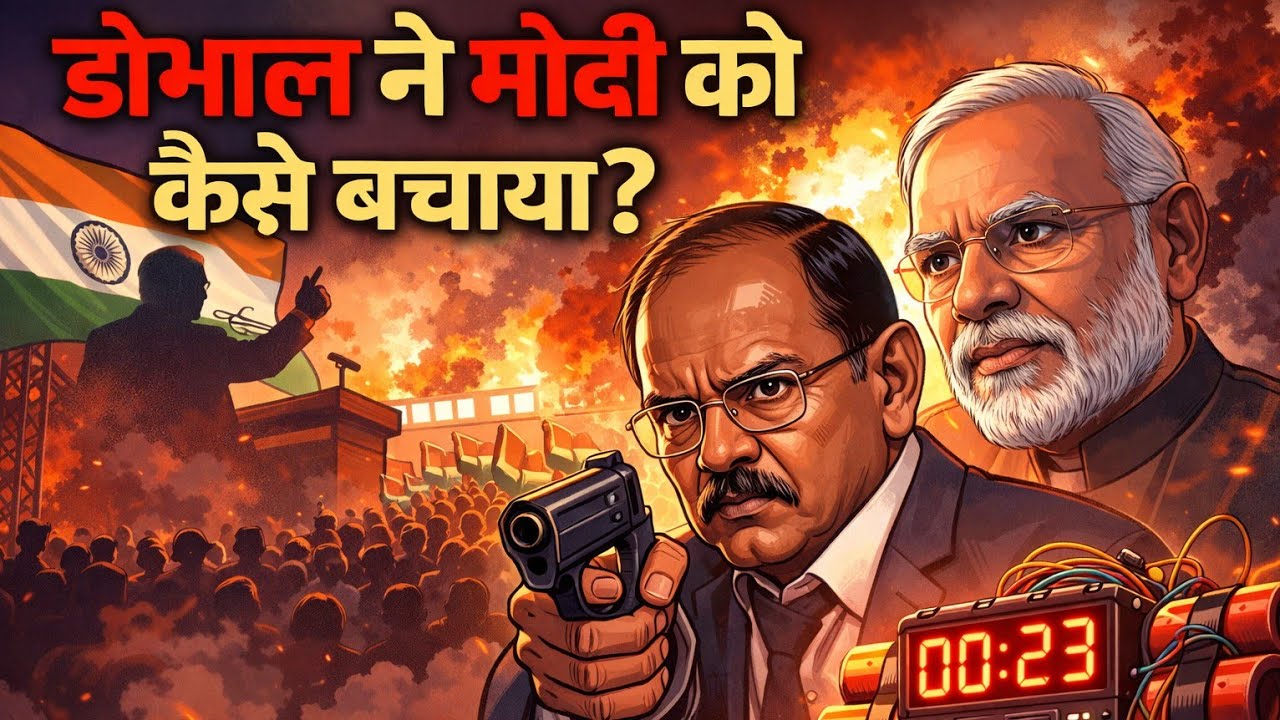 “PM मोदी की रैली में बम! अजीत डोभाल ने कैसे बचाई जान? | Secret Operation” 2d animation 