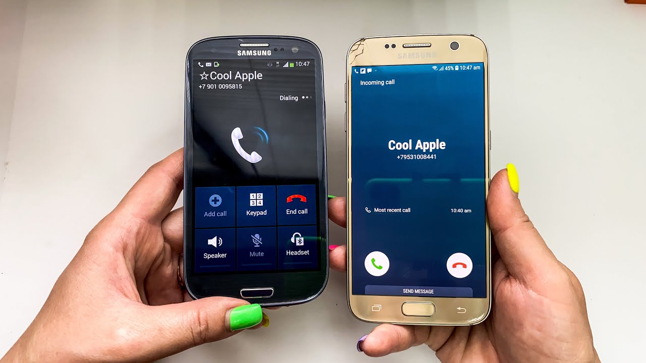 Samsung Galaxy S3 vs S7 / Incoming & outgoing calls & call on hold