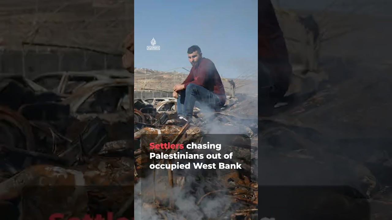 Settlers repeatedly chasing Palestinians out of occupied West Bank homes | AJ #shorts