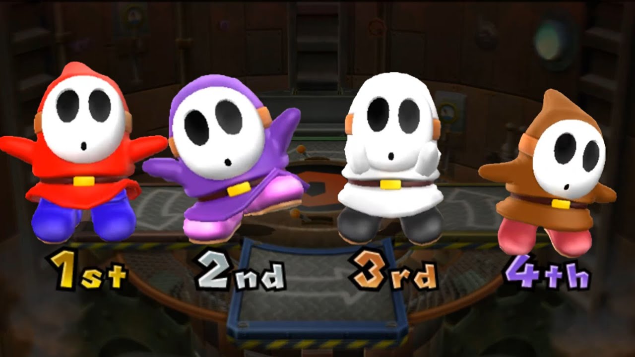 Mario Party 9 Mod - Minigames - Shy Guy Vs Waluigi Vs Mario Vs Yoshi