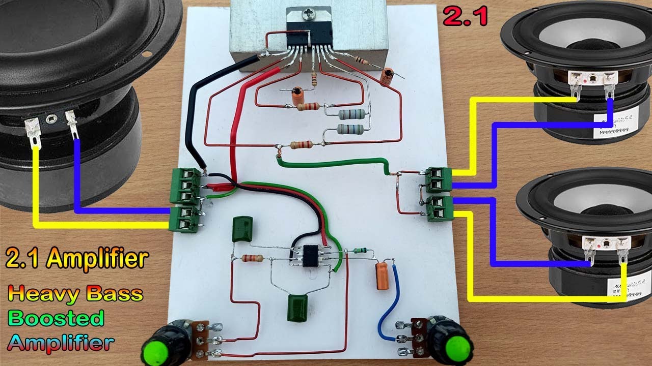 2.1 Powerful Heavy Bass Amplifier With Bass Filters Frequency Control // How to Make 2.1 Amplifier