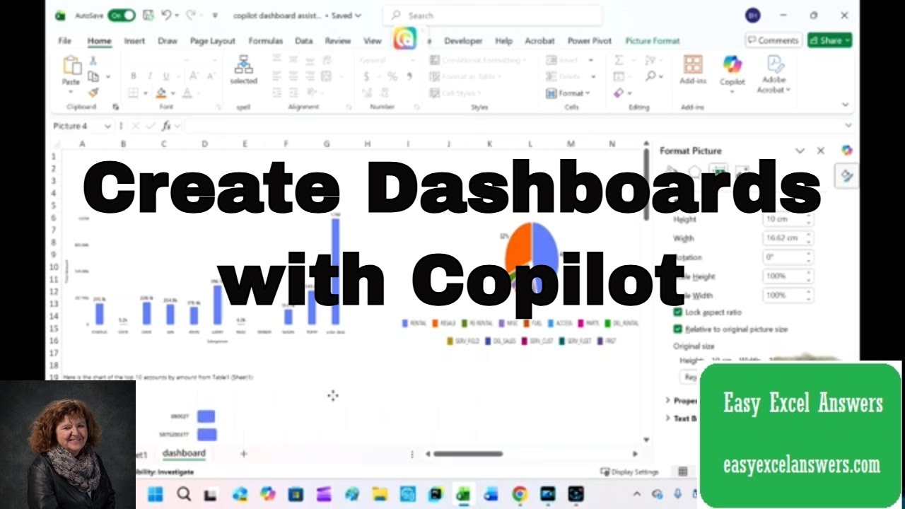 Как использовать Copilot для создания панелей мониторинга в Excel