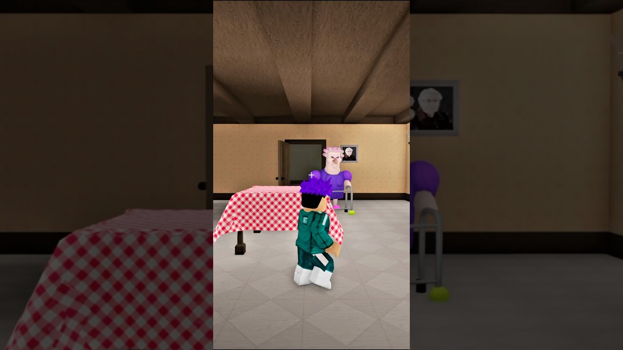 Kika escape GRUMPY GRAN Scary Obby #roblox #shorts