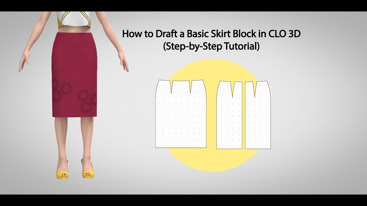 CLO 3D | How to Draft a Basic Skirt Block in CLO 3D (Step-by-Step Tutorial)