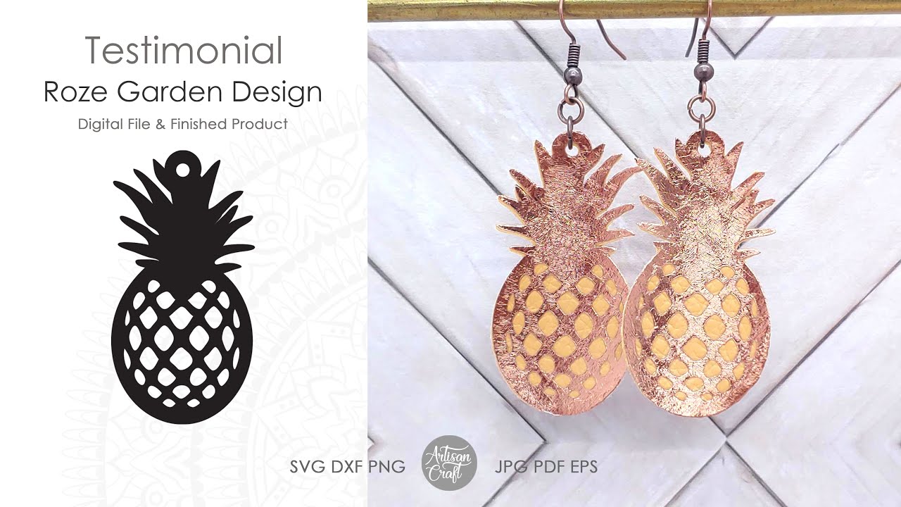 Earrings made by Roze Garden Design using files from Artisan Craft SVG