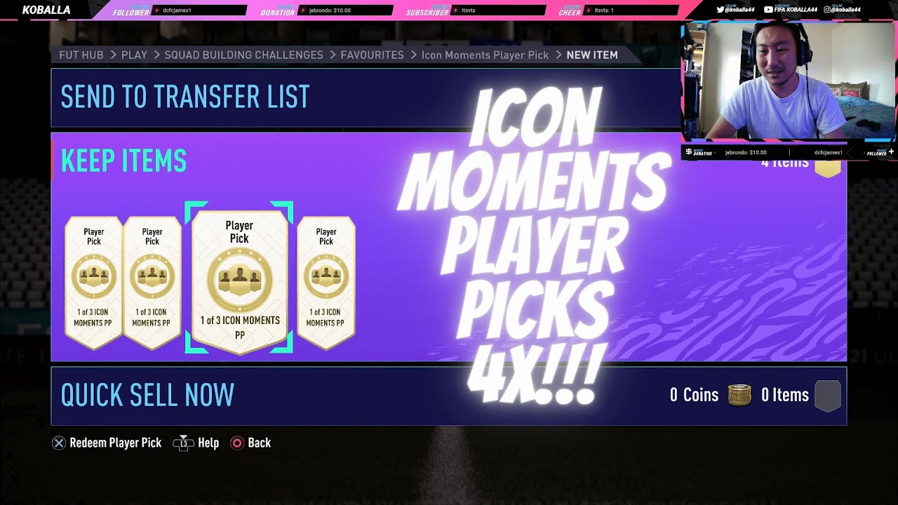 ICON MOMENTS PLAYER PICKS 4X!!!!