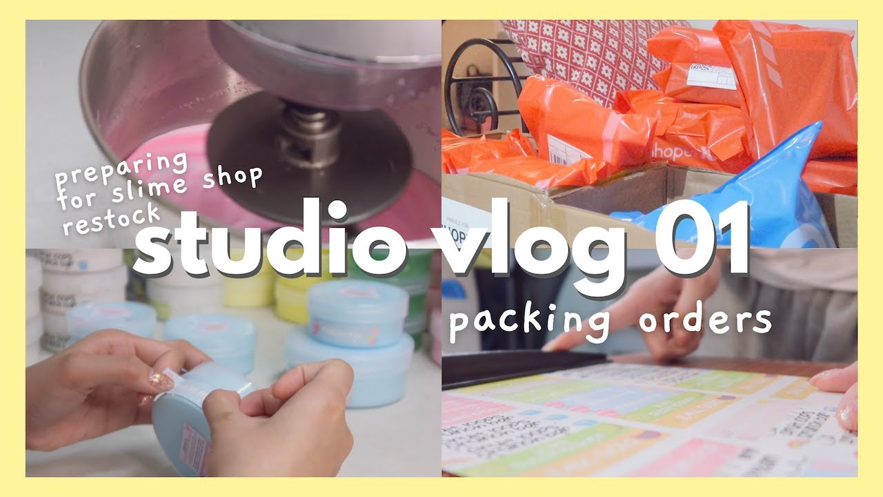 STUDIO VLOG 01: preparing for slime shop restock and packing orders