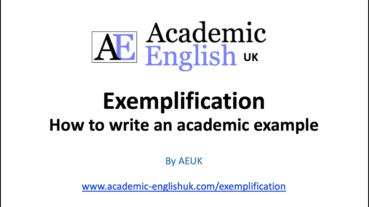 How to write an academic example: exemplification