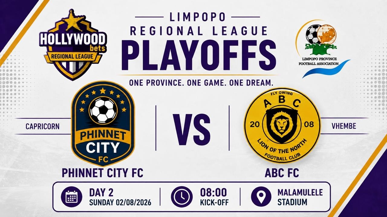 Hollywoodbets Regional League Limpopo Playoffs :Phinnet City FC  vs ABC FC