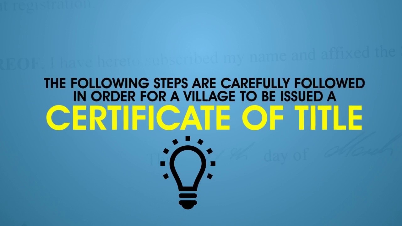 Process for an Amerindian Village to Obtain Certificate of Title