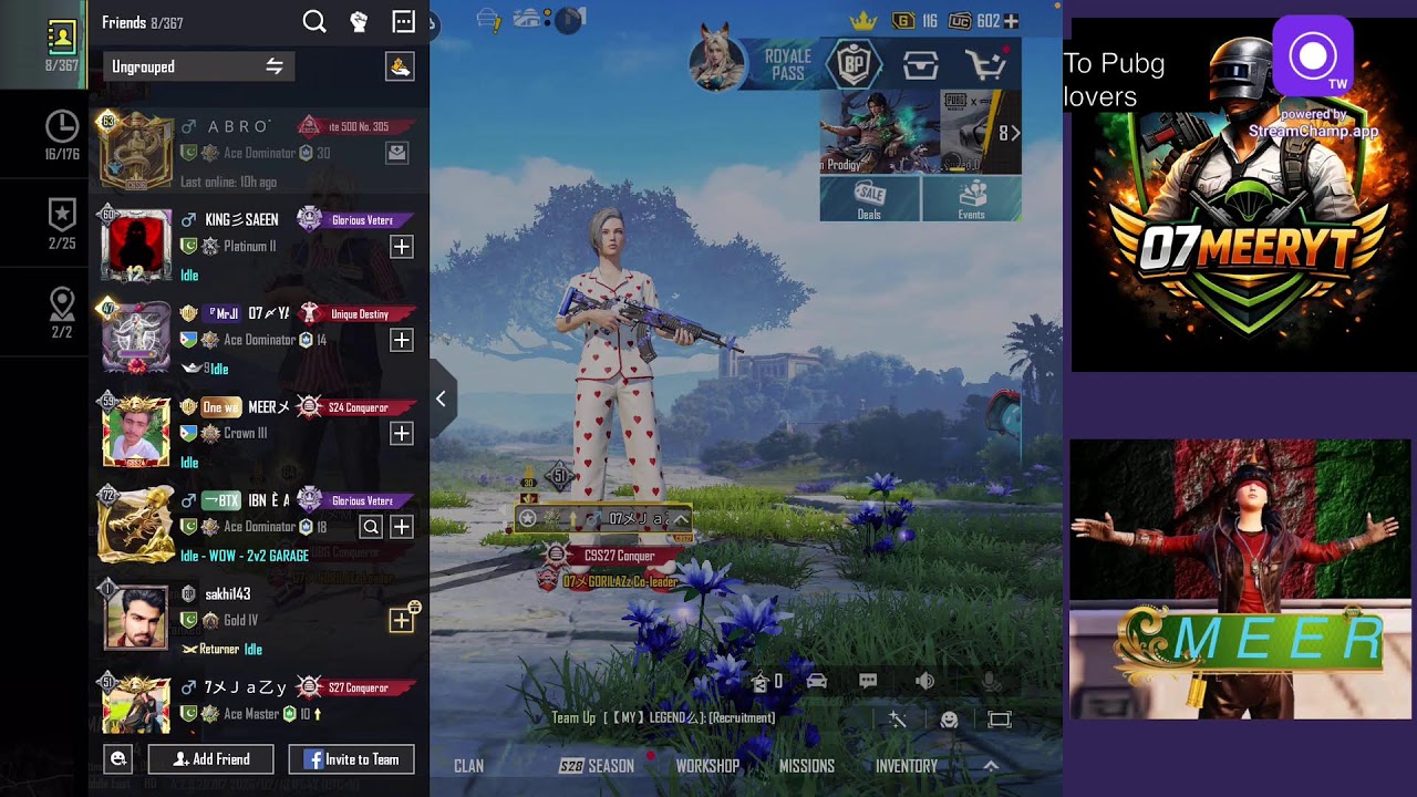 Ạj jazy k promotion match kruga Live pubg ful rush   🥵i07MeerYT Live Stream | Full Rush PUBG Gamepla