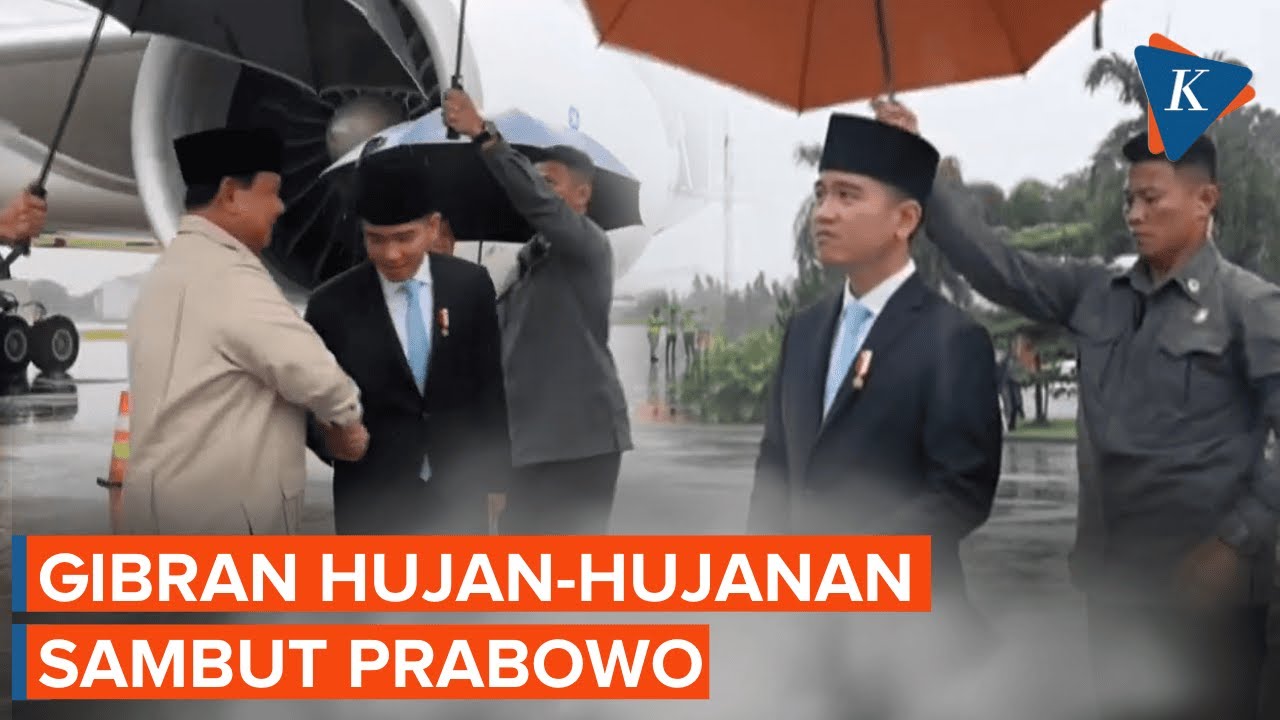[FULL] Wapres Gibran Hujan-hujan Sambut Prabowo Pulang dari Luar Negeri