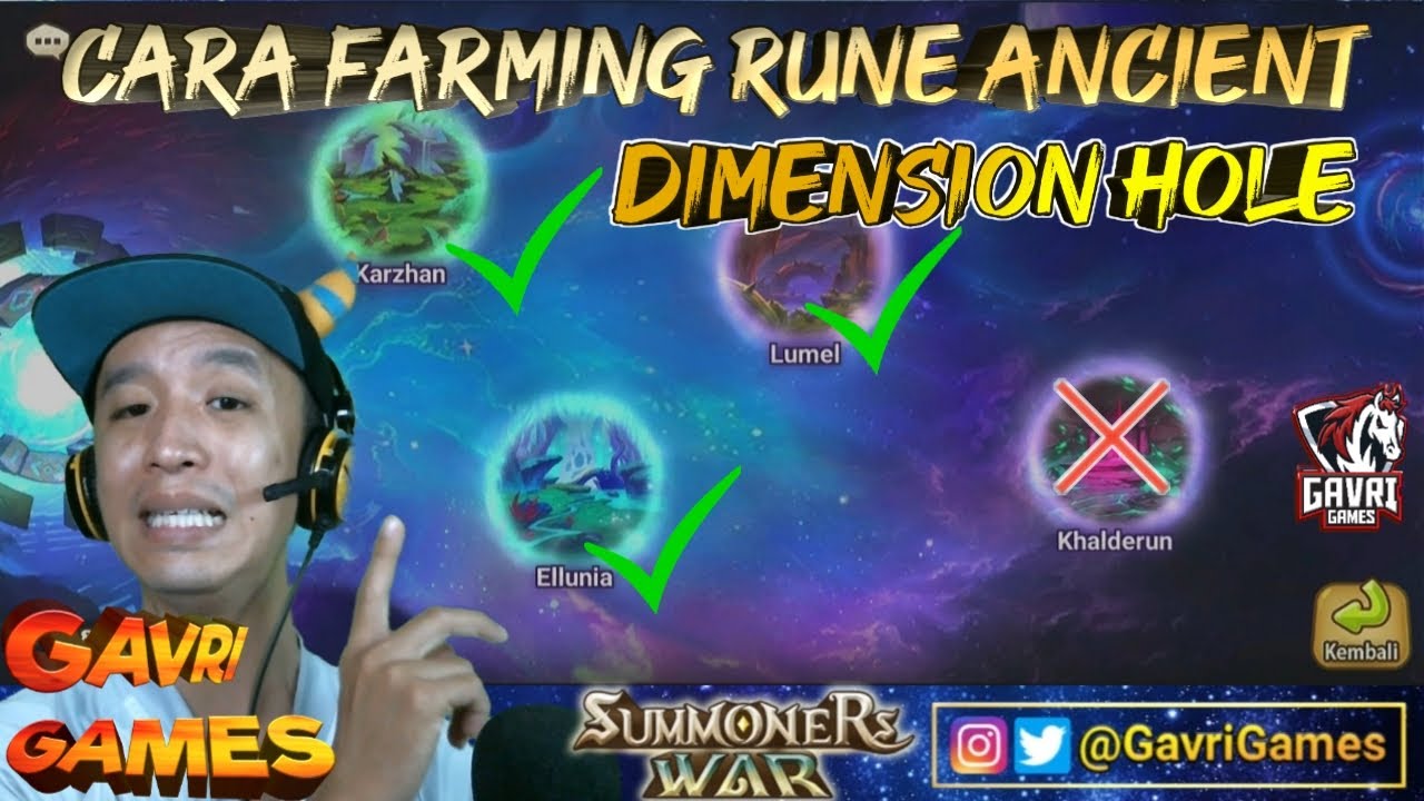 Cara Farming Ancient Rune Dimension Hole - Summoners War
