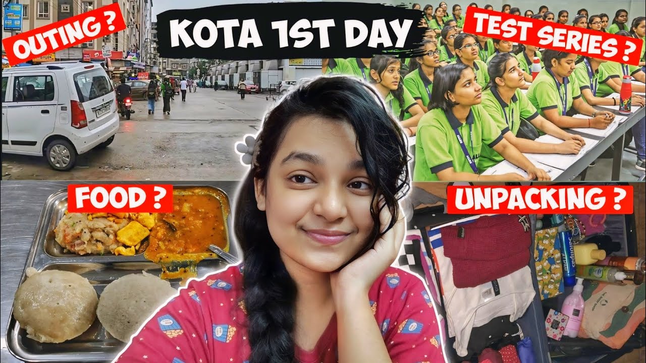 My First Day in Kota 🥹 | Hostel Life Begins 🚀, Study 📖, Food 🍱 & Unpacking 🎒 | Smile With Shaina 😊