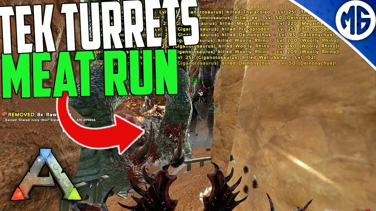 TEK TURRETS AND FIRST RAID MEATRUN OF THE SEASON! 4 Man PvP Servers - Ark: Survival Evolved