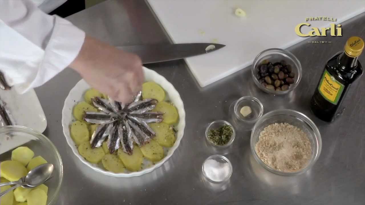 Tortiera di patate e alici