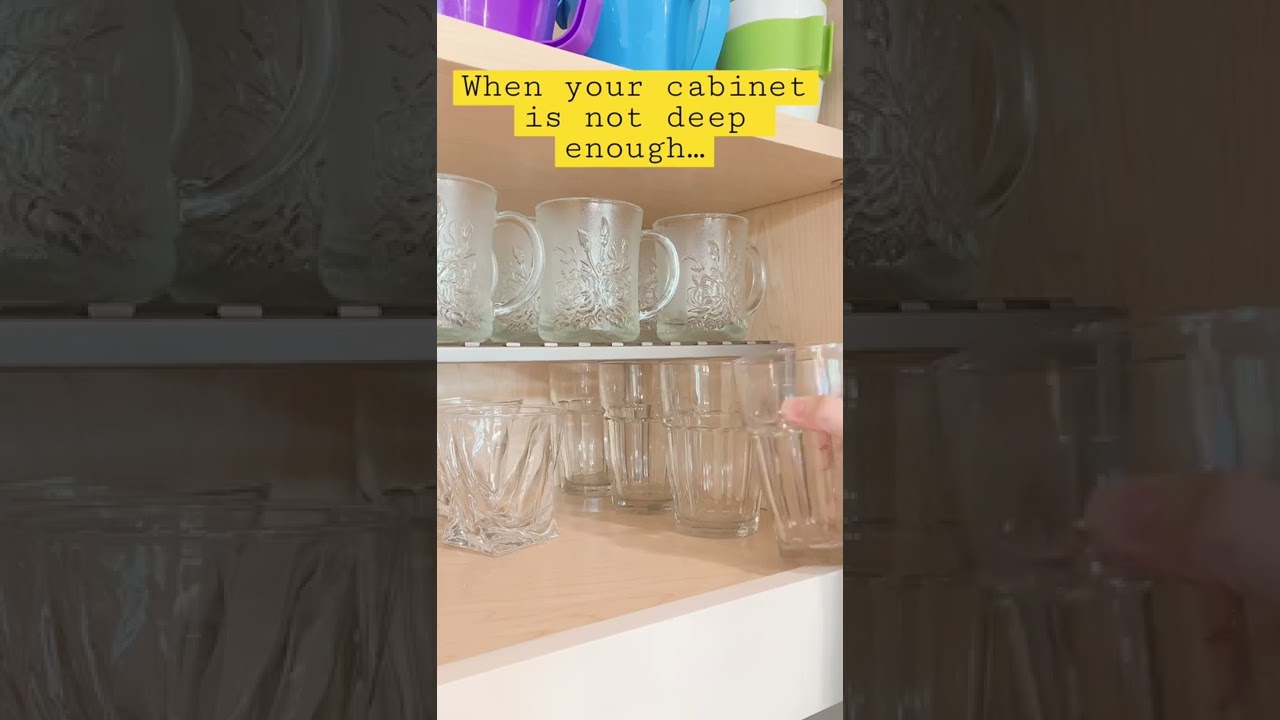 Kitchen Hacks 5: Cabinet Glassware Organization. #shorts
