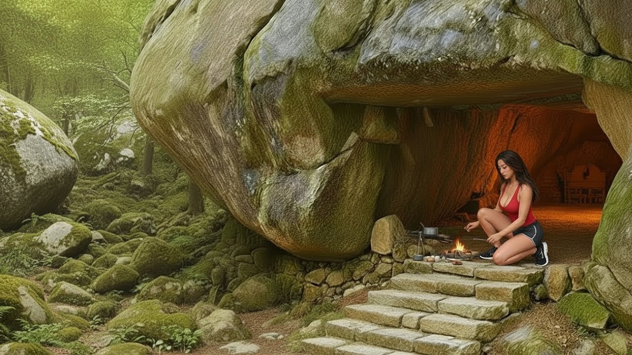 TIMELAPSE - One Night Survival Inside a Giant Cave in the Wilderness