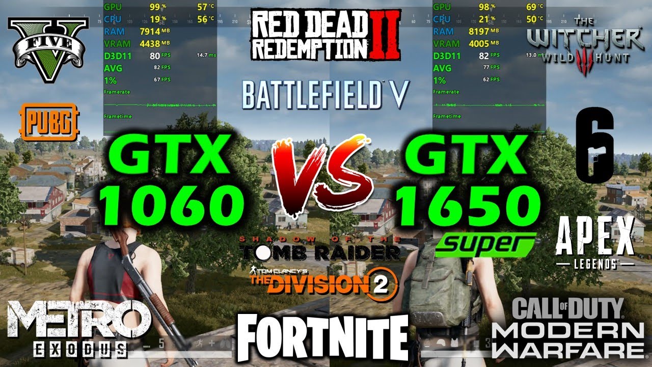 GTX 1060 6GB vs GTX 1650 Super | 12 Games Tested - Side by Side + Benchmarks