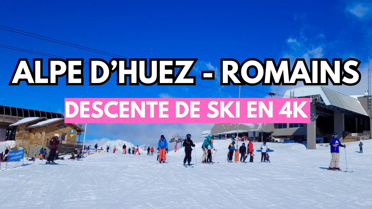 🎿 Ski à l’Alpe d’Huez 🇫🇷 | Descente fluide en POV 4K – Piste bleue Romains