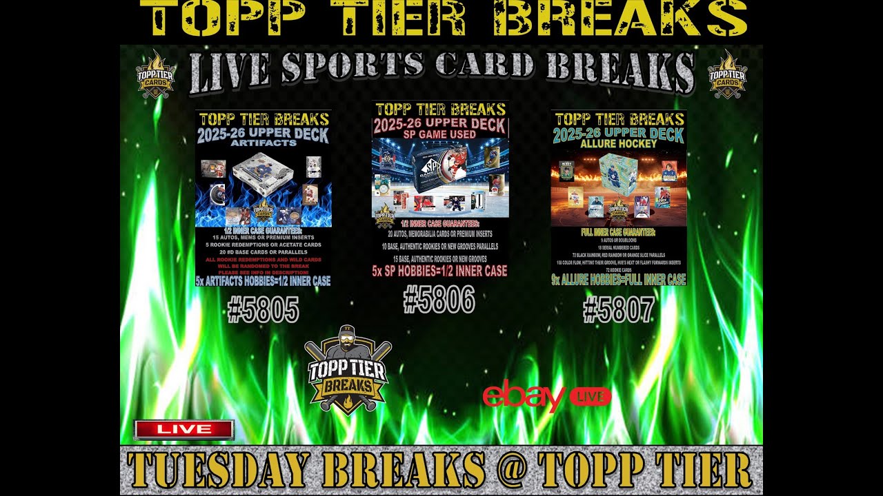 TUESDAY NIGHT BREAKS  - 2025-26 UPPER DECK ARTIFACTS, SPGU, AND ALLURE