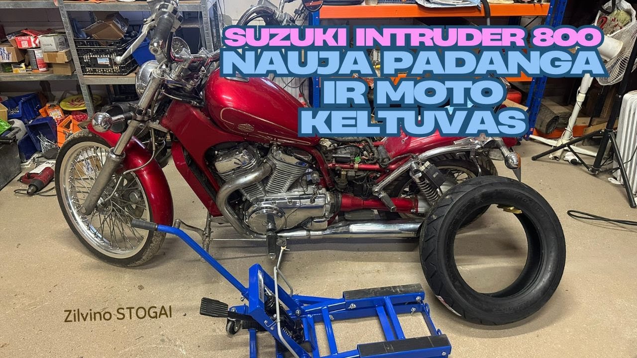 Suzuki Intruder 800 nauja padanga ir moto keltuvas 1500LB 2025m.