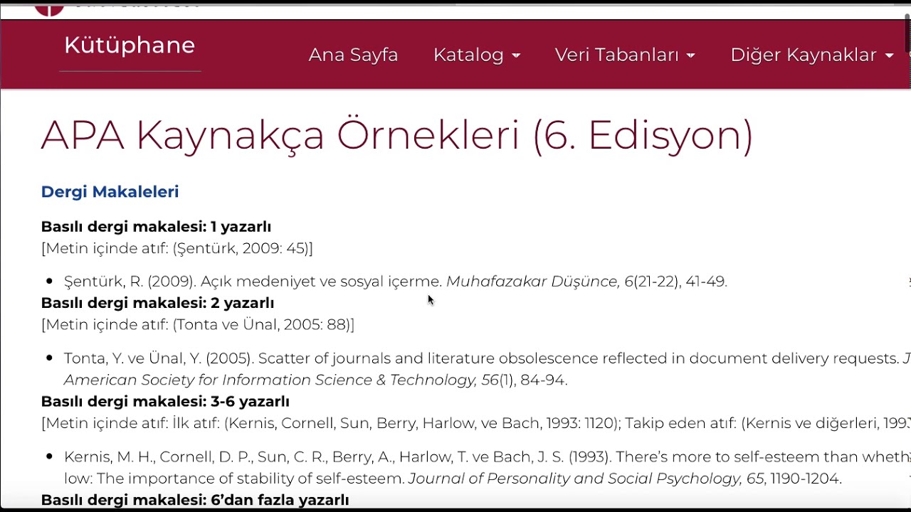 APA Yöntemi İle Kaynak Gösterme ve Kaynakça Oluşturma (Örnek Anlatımlı)