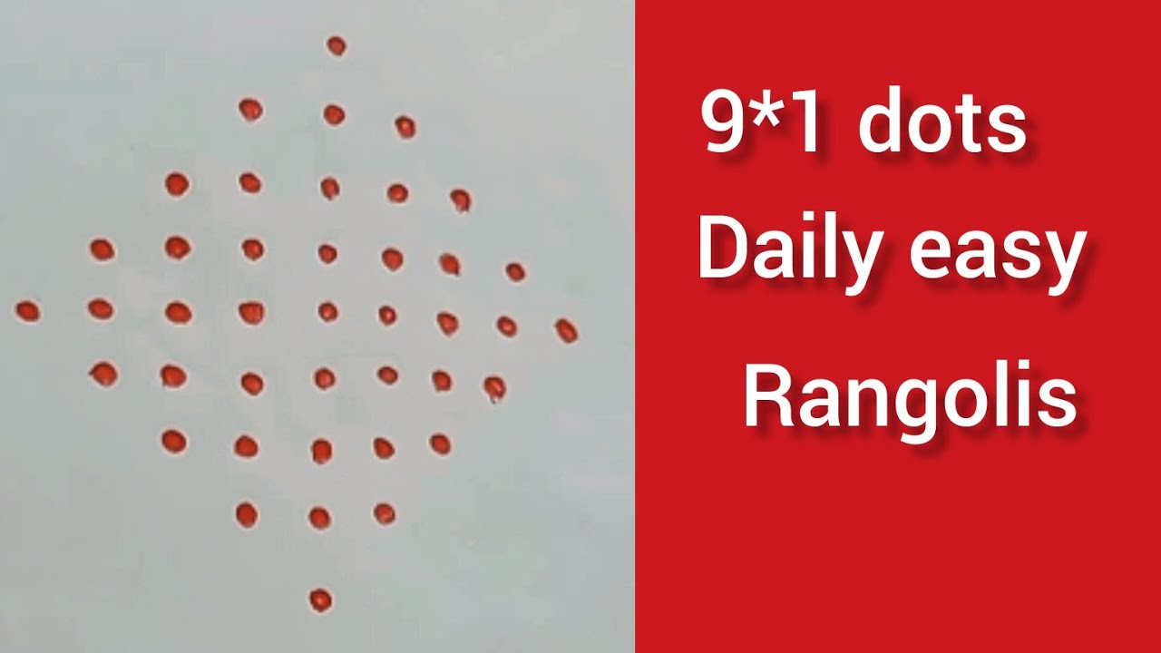 9*1 dots rangolis 💥daily easy rangolis 💥simple rangoli disign 🌸letest muggulu 💥