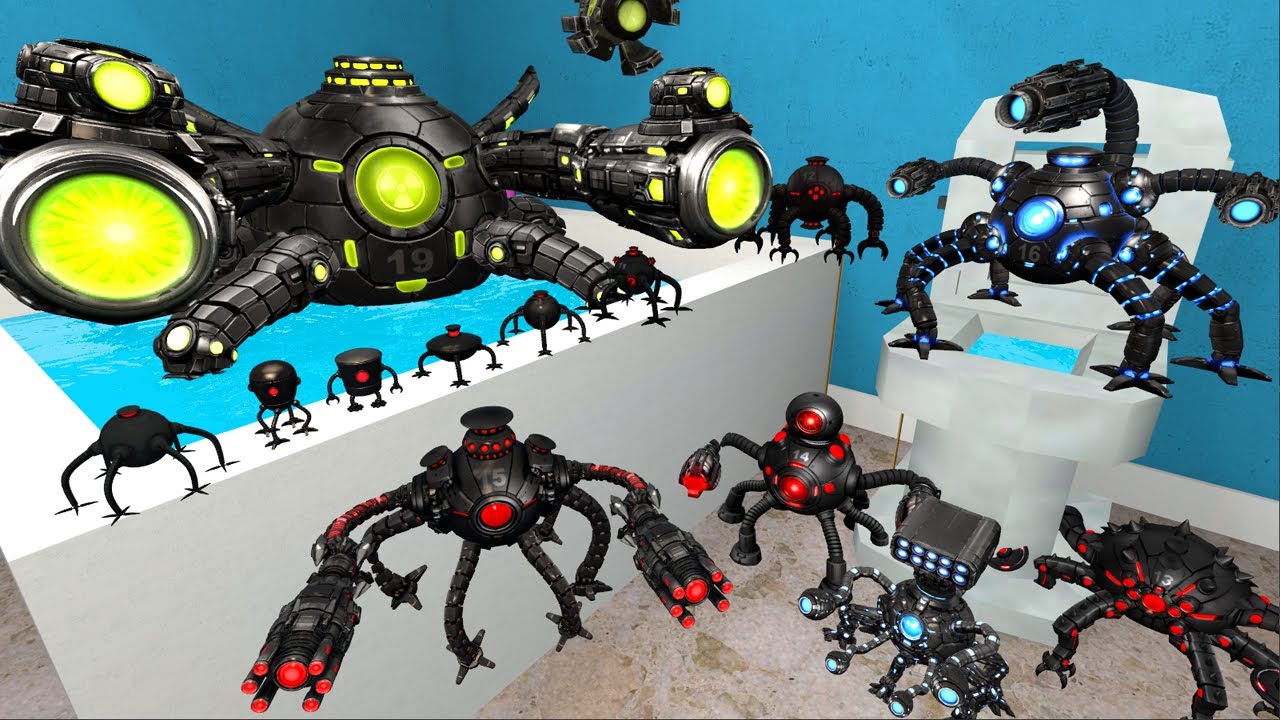 I Found All Omnidroid Robot Army Roblox Playing in Bathroom - Garry’s Mod Gameplay !