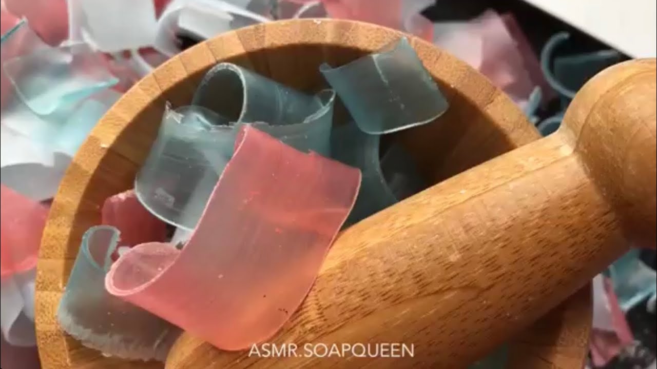 Crushing Glycerin Soap Pieces with Mortar and Pestle- ODDLY SATISFYING CRUNCHY ASMR