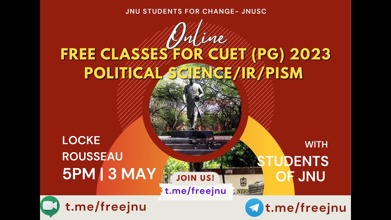 #4 Free CUET (PG) Classes for Political Science/IR/PISM|Locke & Rousseau|JNU Students for Change