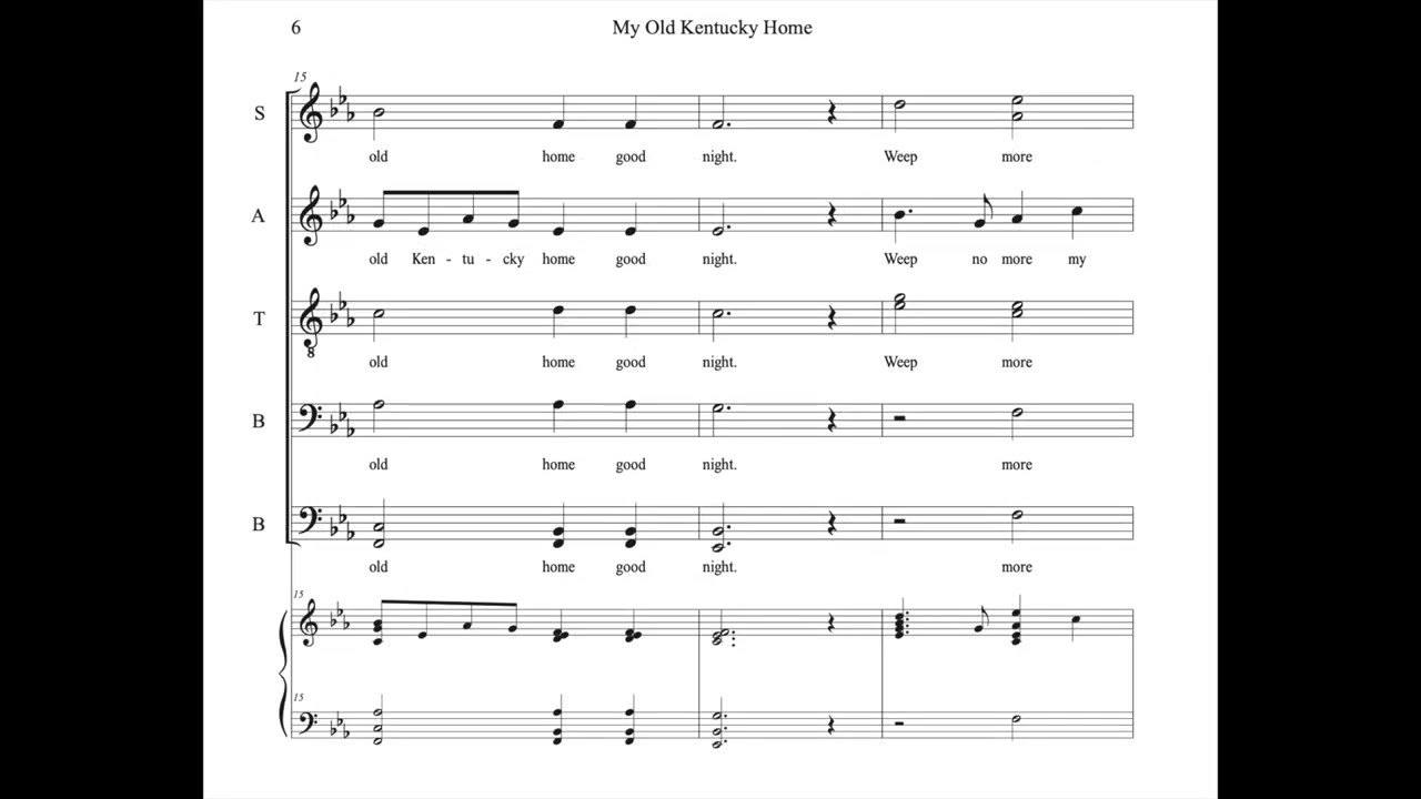 My Old Kentucky Home  - Zachary K  Hall  - SATBB Score