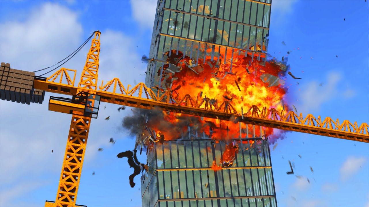 Realistic Crane Building Destruction 😱 Teardown